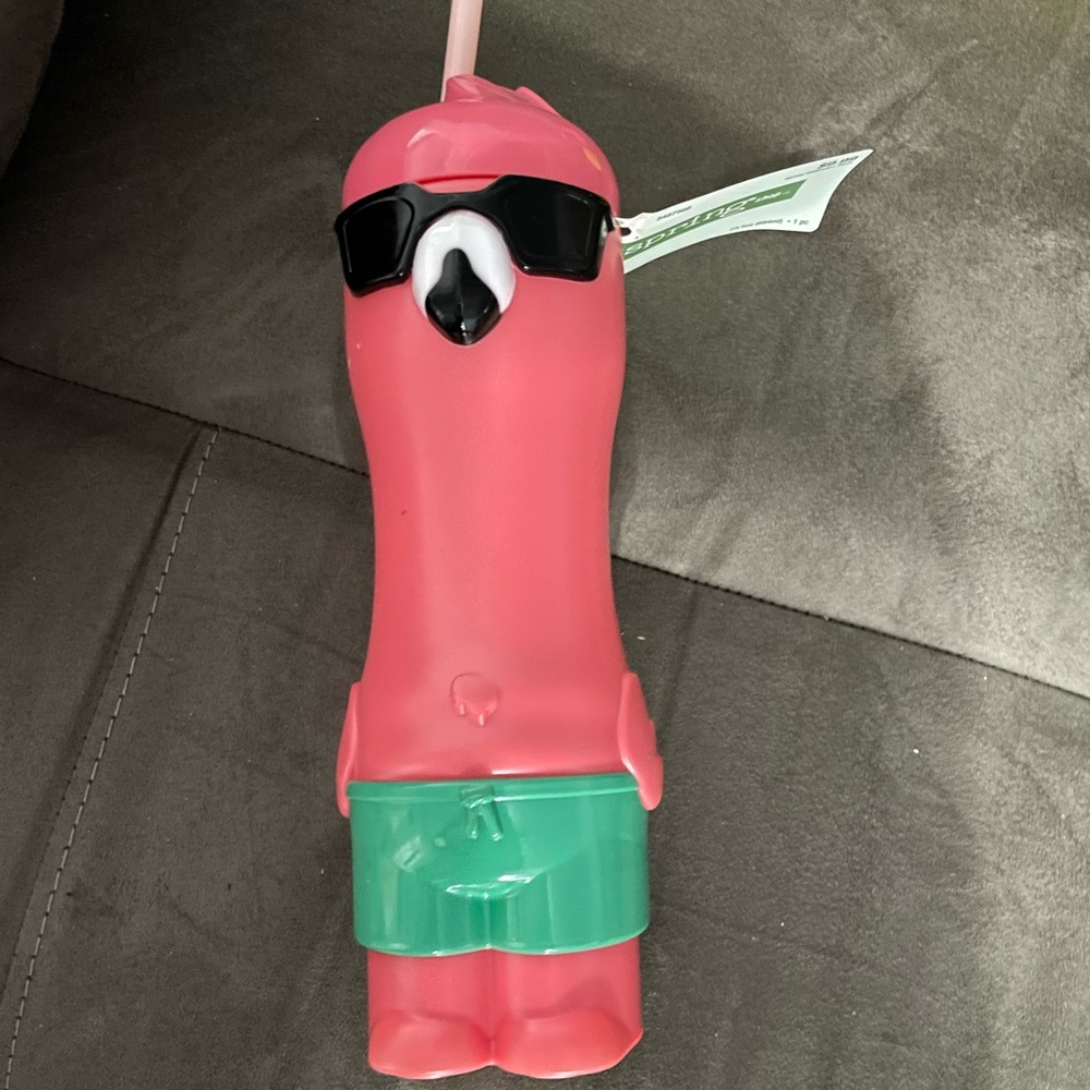 Flamingo Cup with Straw